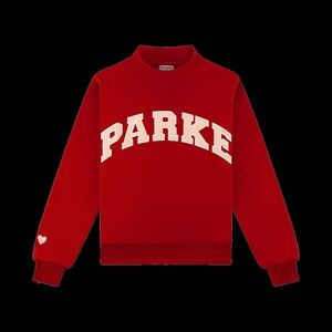 NWT PARKE L/XL Valentine's Varsity Mockneck - Crimson + Peony